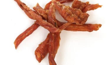petto di pollo essiccato per cani in strisce