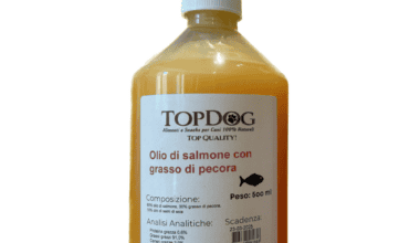 olio di salmone con grasso di pecora per cani