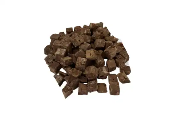 polmone di bovino liofilizzato per cani a cubetti