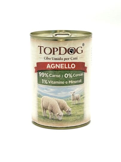 cibo umido per cani monoproteico agnello 99% carne