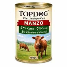 cibo umido monoproteico per cani al manzo