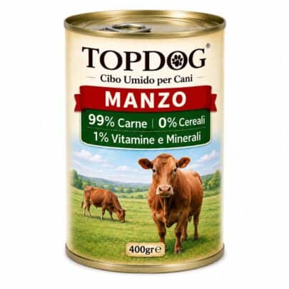 cibo umido monoproteico per cani al manzo