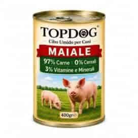 cibo umido monoproteico per cani al maiale