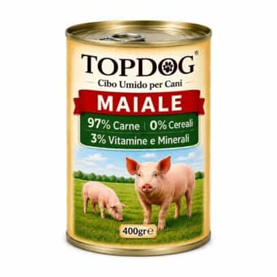 cibo umido monoproteico per cani al maiale