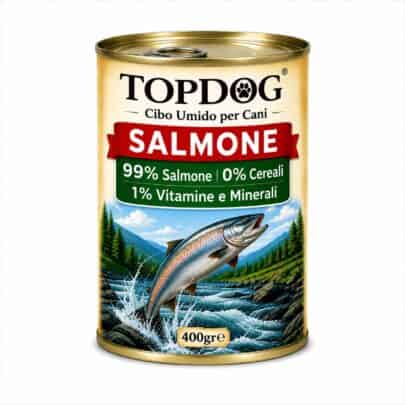 cibo umido monoproteico per cani al salmone