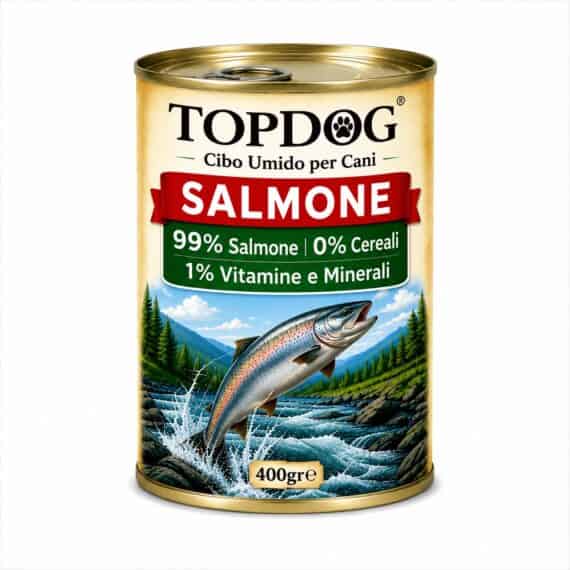 cibo umido monoproteico per cani al salmone
